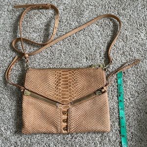 Botkier Trigger Crossbody Bag Suede Tan Brown Beige